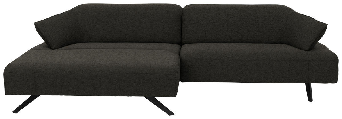 ECKSOFA  in Struktur Graubraun  165/276 cm  - Anthrazit/Graubraun, Design, Textil/Metall (165/276cm) - Himolla