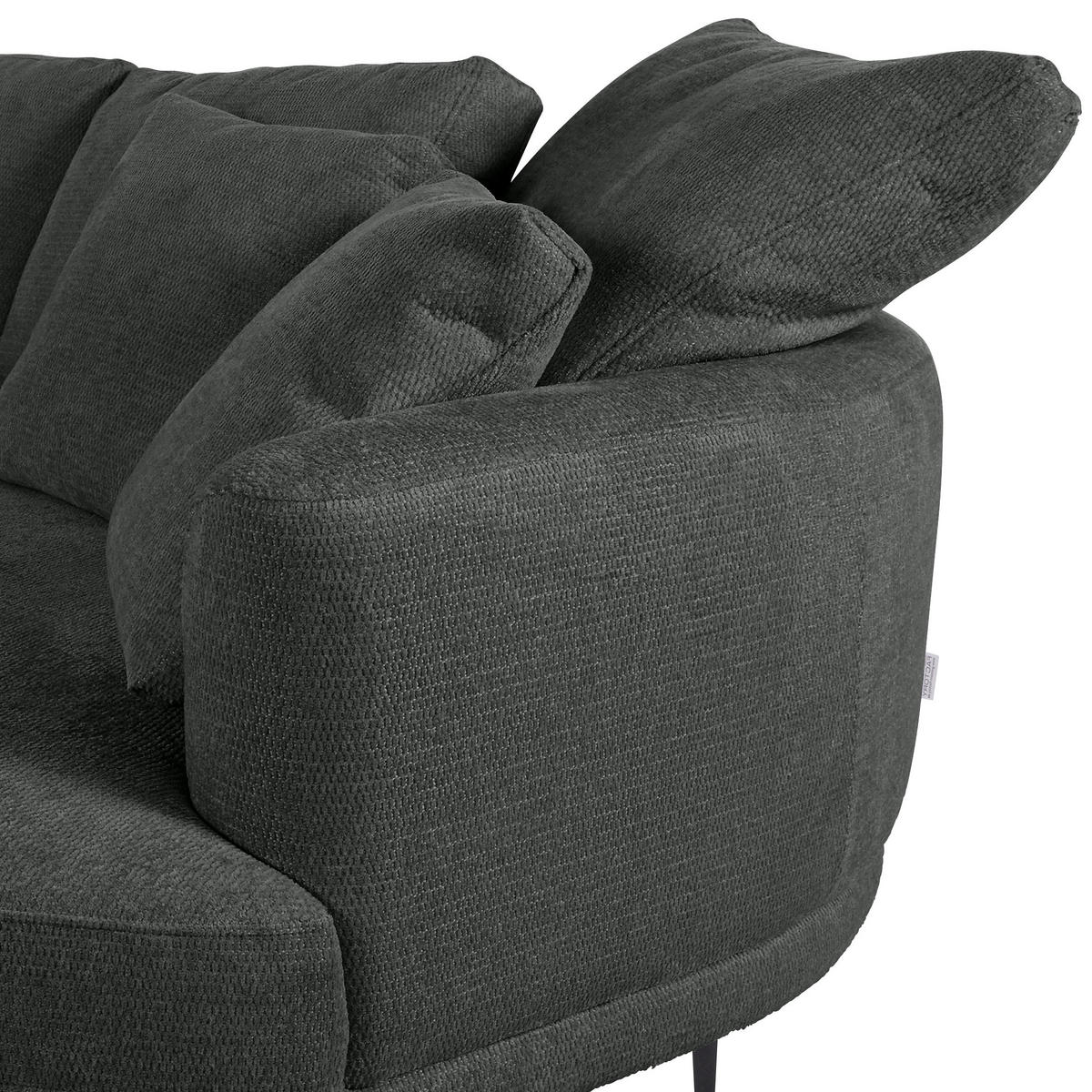 HÖRNSOFFA i chenille mörkgrå  - mörkgrå/svart, Klassisk, metall/textil (275/140cm) - Best Price
