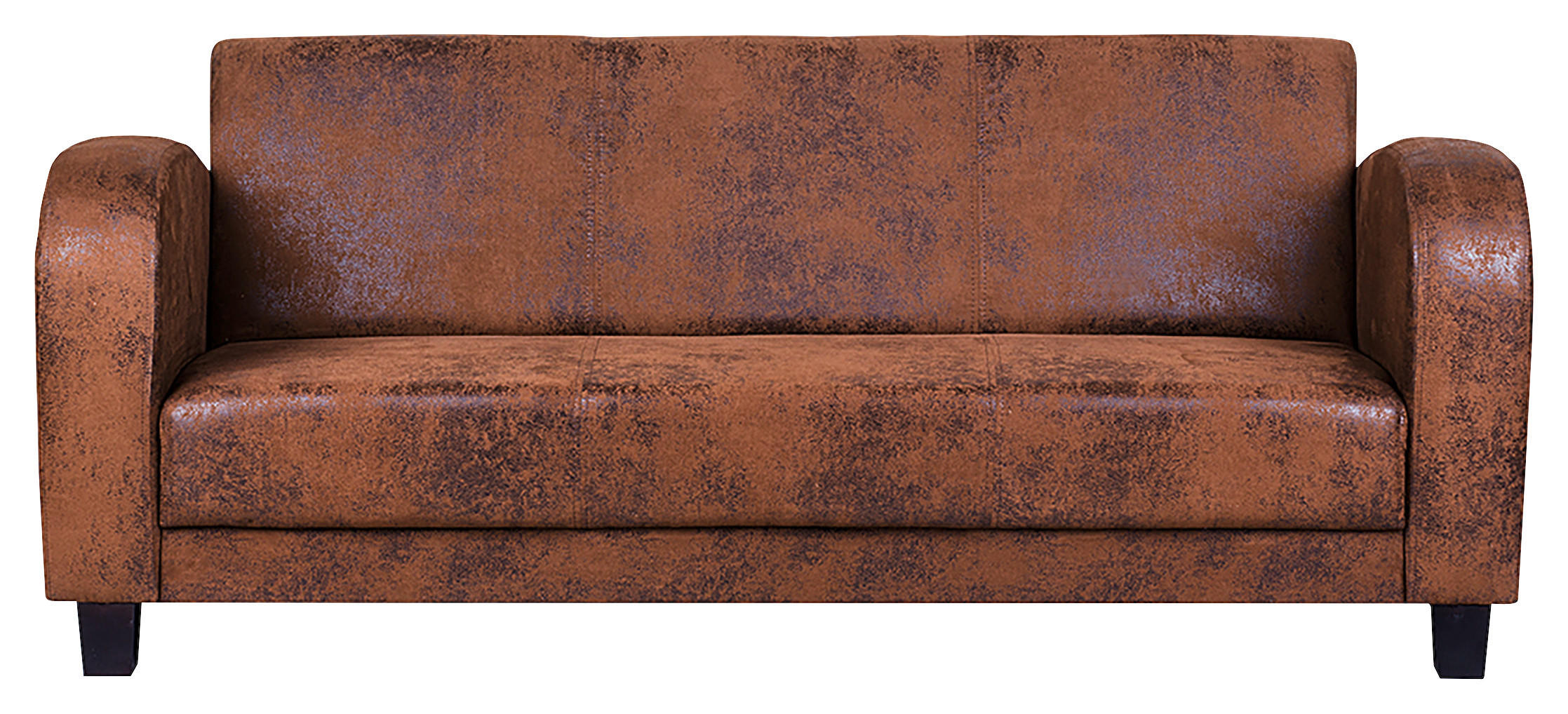 3-SITZER-SOFA in Lederlook Braun - Dunkelbraun/Braun, Design, Textil (190/80/89cm) - Livetastic