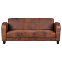 3-SITZER-SOFA in Lederlook Braun  - Dunkelbraun/Braun, Design, Textil (190/80/89cm) - Livetastic