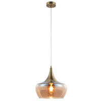 HÄNGLAMPA AROLA 30/150 cm  - bärnstensfärgad, Design, metall/glas (30/150cm) - Globo