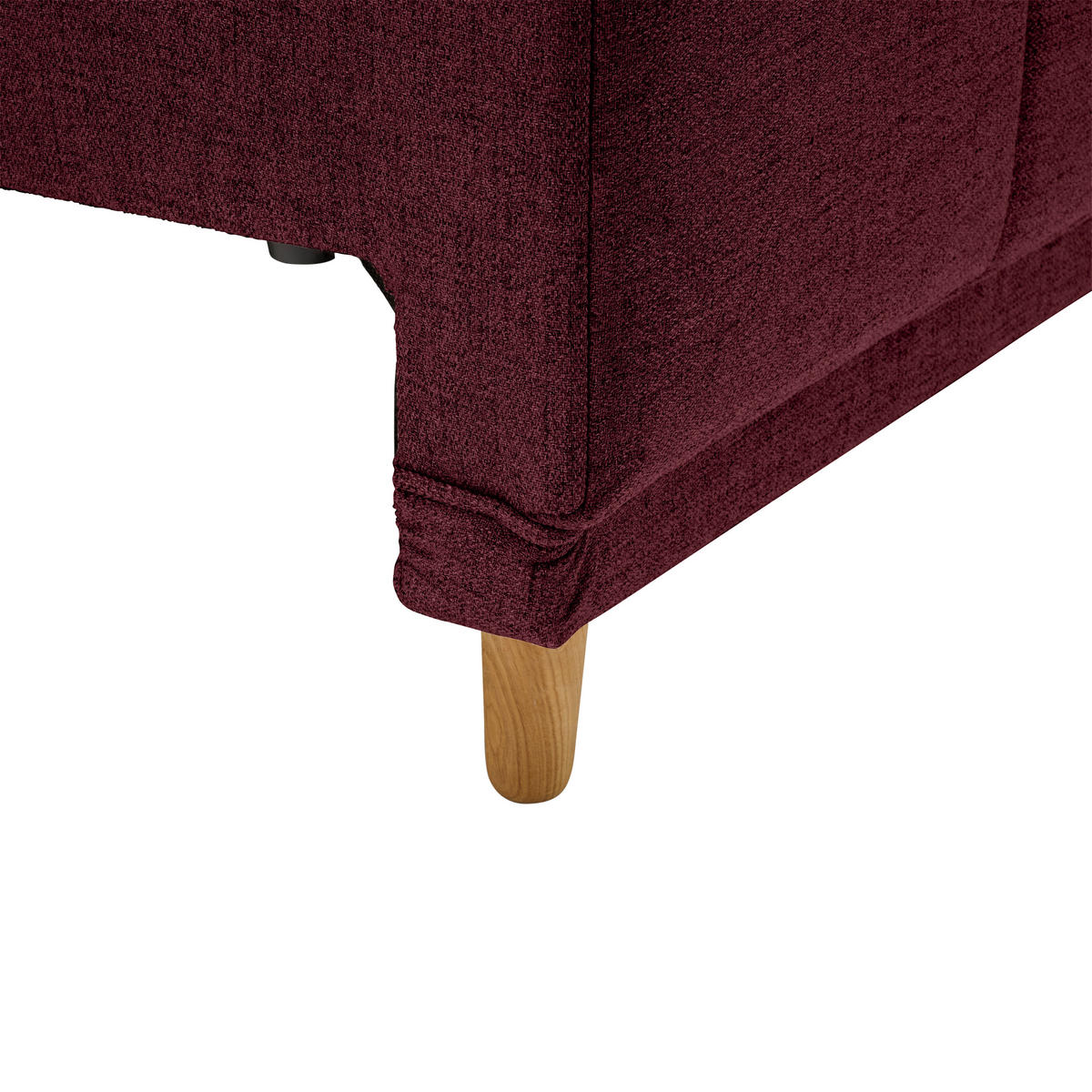 SCHLAFSOFA  mit Rücken echt Webstoff Dunkelrot  - Eichefarben/Dunkelrot, Design, Holz/Textil (227/98/113cm) - Carryhome