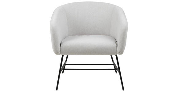 COCKTAILSESSEL - Hellgrau/Schwarz, Design, Textil/Metall (72/76/67cm) - Ambia Home