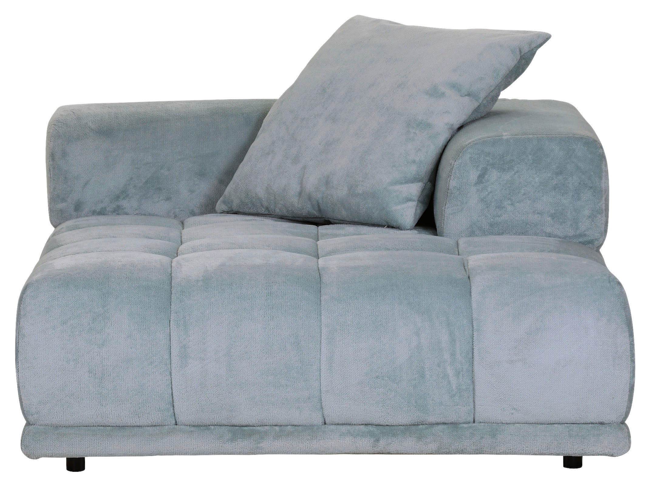 SOFAELEMENT Plüsch Mintgrün  - Schwarz/Mintgrün, KONVENTIONELL, Kunststoff/Textil (125/66/155cm) - Carryhome