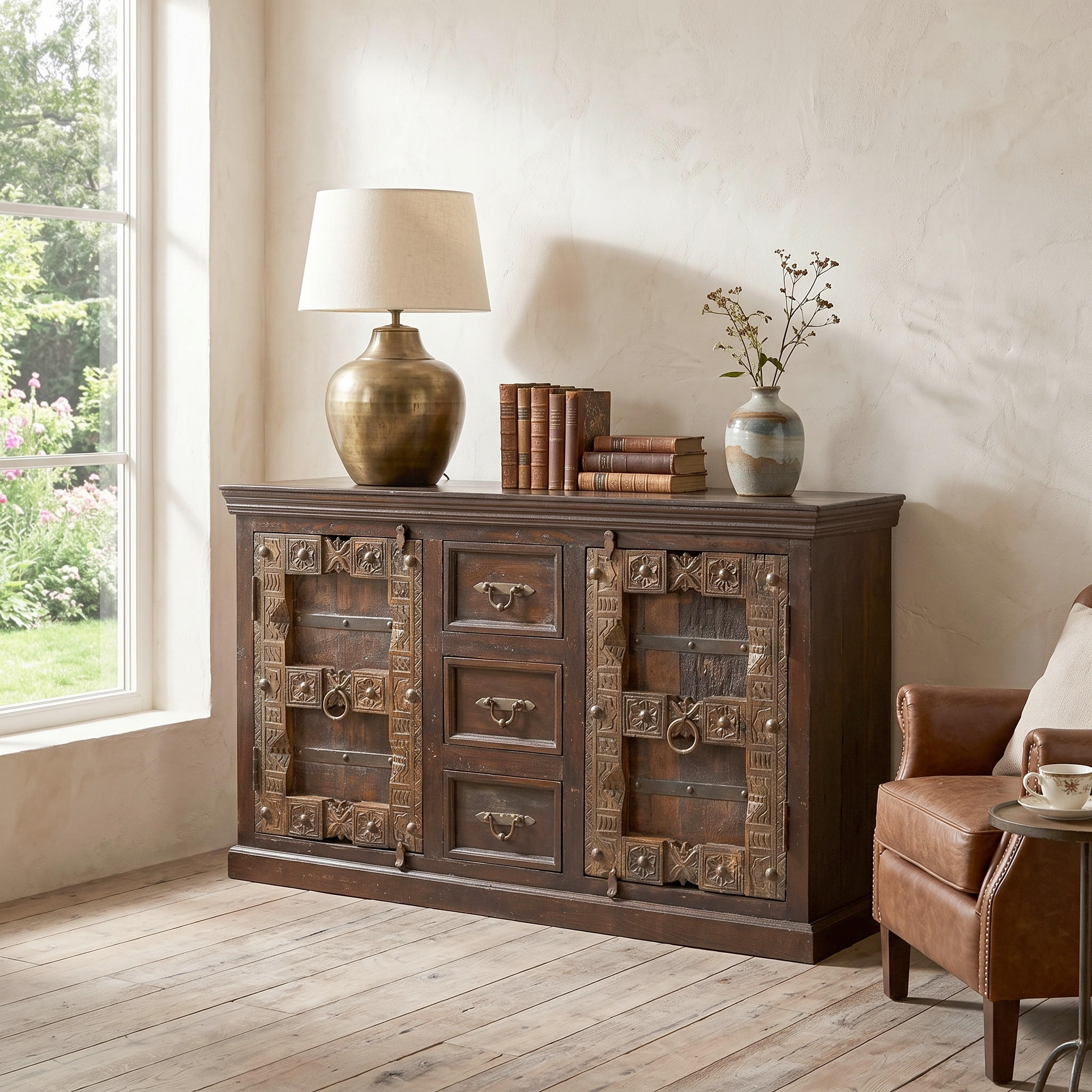 SIDEBOARD 150/90/45 cm  - Messingfarben/Braun, Design, Holz/Metall (150/90/45cm) - MID.YOU