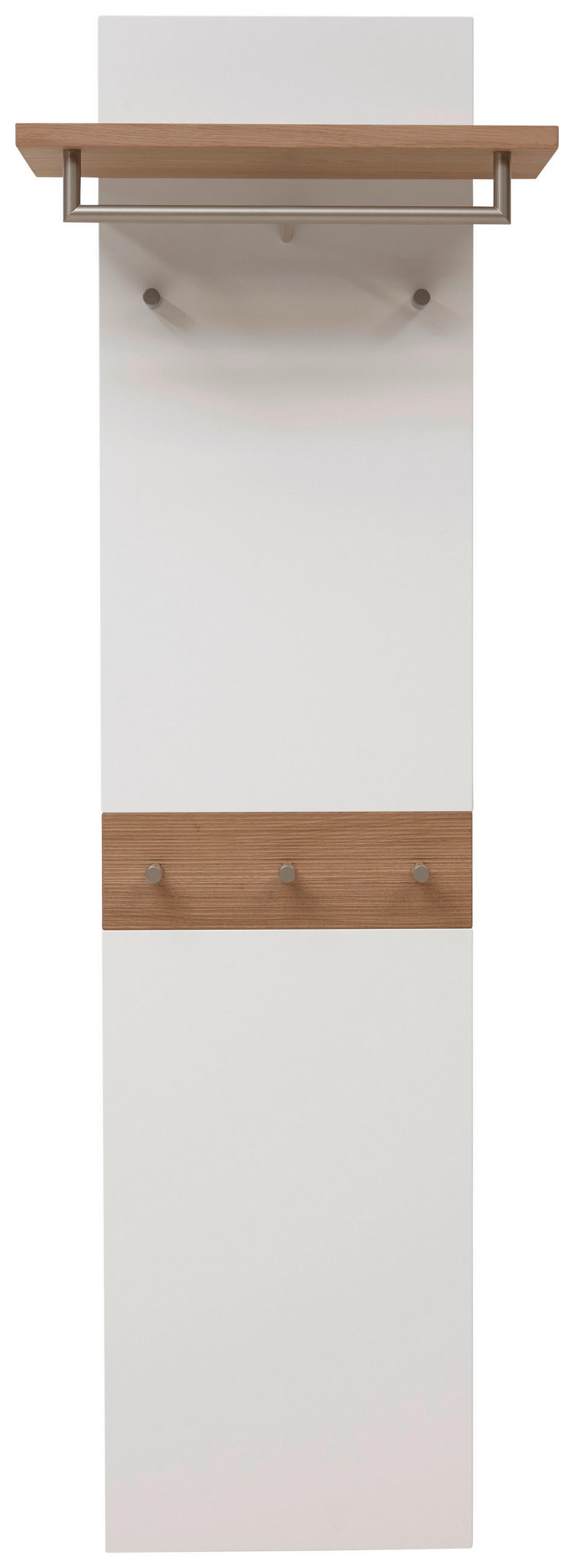 GARDEROBENPANEEL Wildeiche furniert, massiv Weiß, Eichefarben - Eichefarben/Weiß, Design, Holz (45-60/187/28cm) - Dieter Knoll
