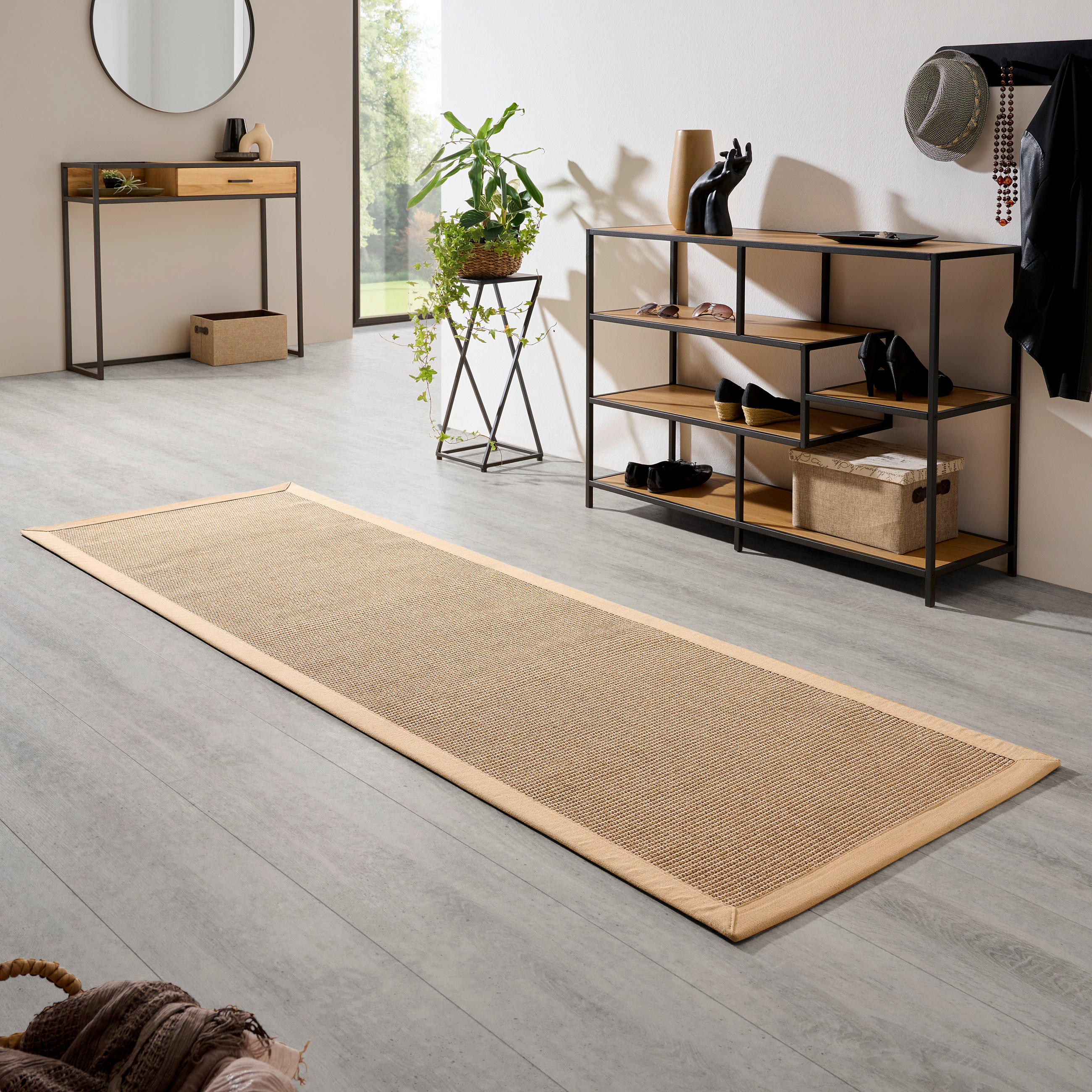 FLACHWEBETEPPICH 80/250 cm Chronos Naturfarben, Beige  - Beige/Naturfarben, KONVENTIONELL, Naturmaterialien/Textil (80/250cm) - Linea Natura