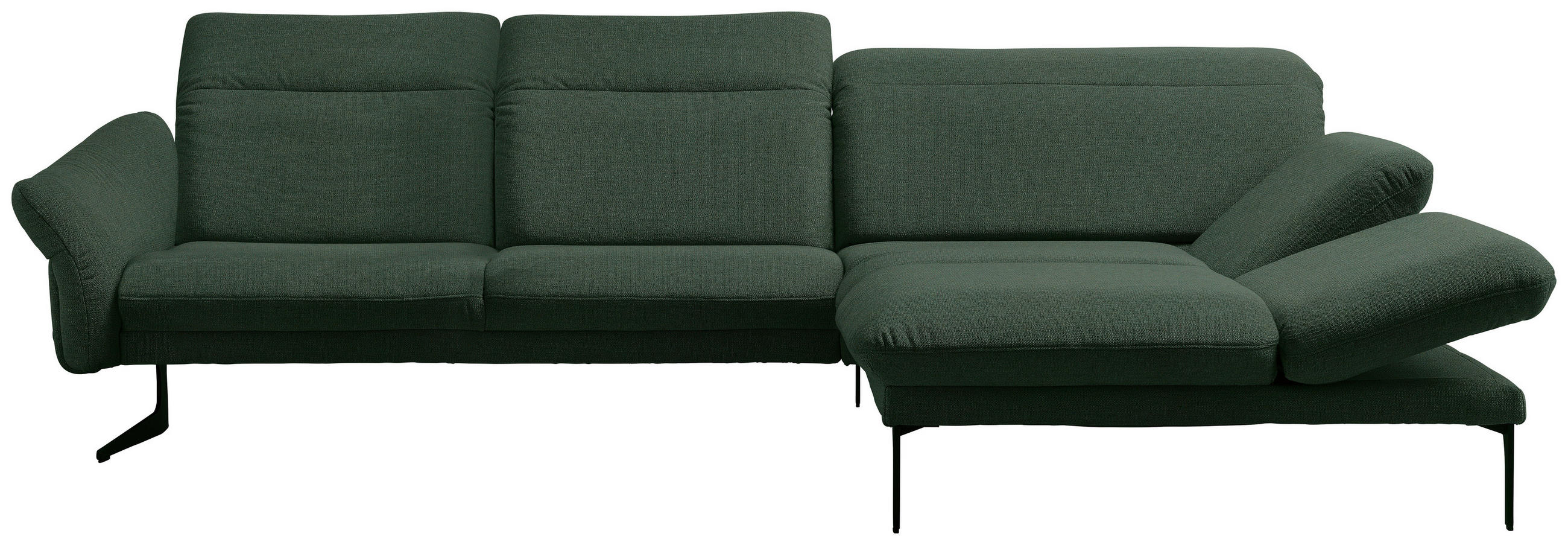 ECKSOFA in Webstoff Grün  - Anthrazit/Grün, Design, Textil/Metall (299/203cm) - Himolla