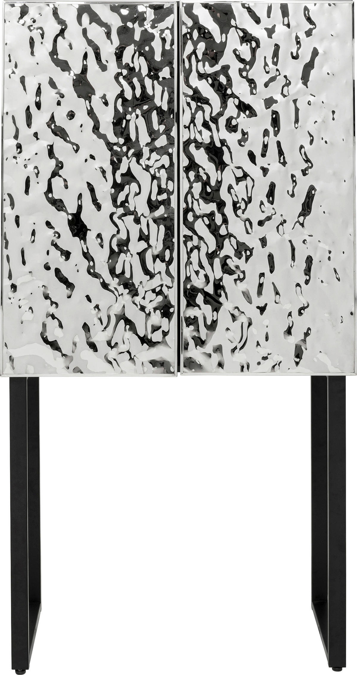 KOMMODE , 80/160/39 cm,  - Chromfarben/Schwarz, Design, Holzwerkstoff/Metall (80/160/39cm) - Kare-Design