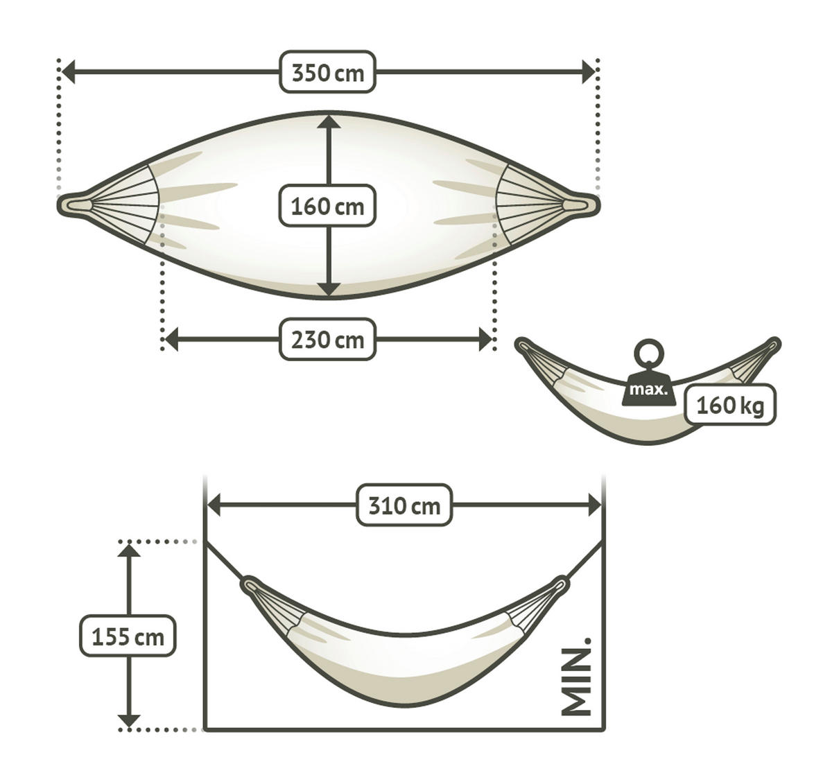 HOJDACIA SIEŤ  - oranžová/žltá, Konventionell, textil (160/350cm) - La Siesta