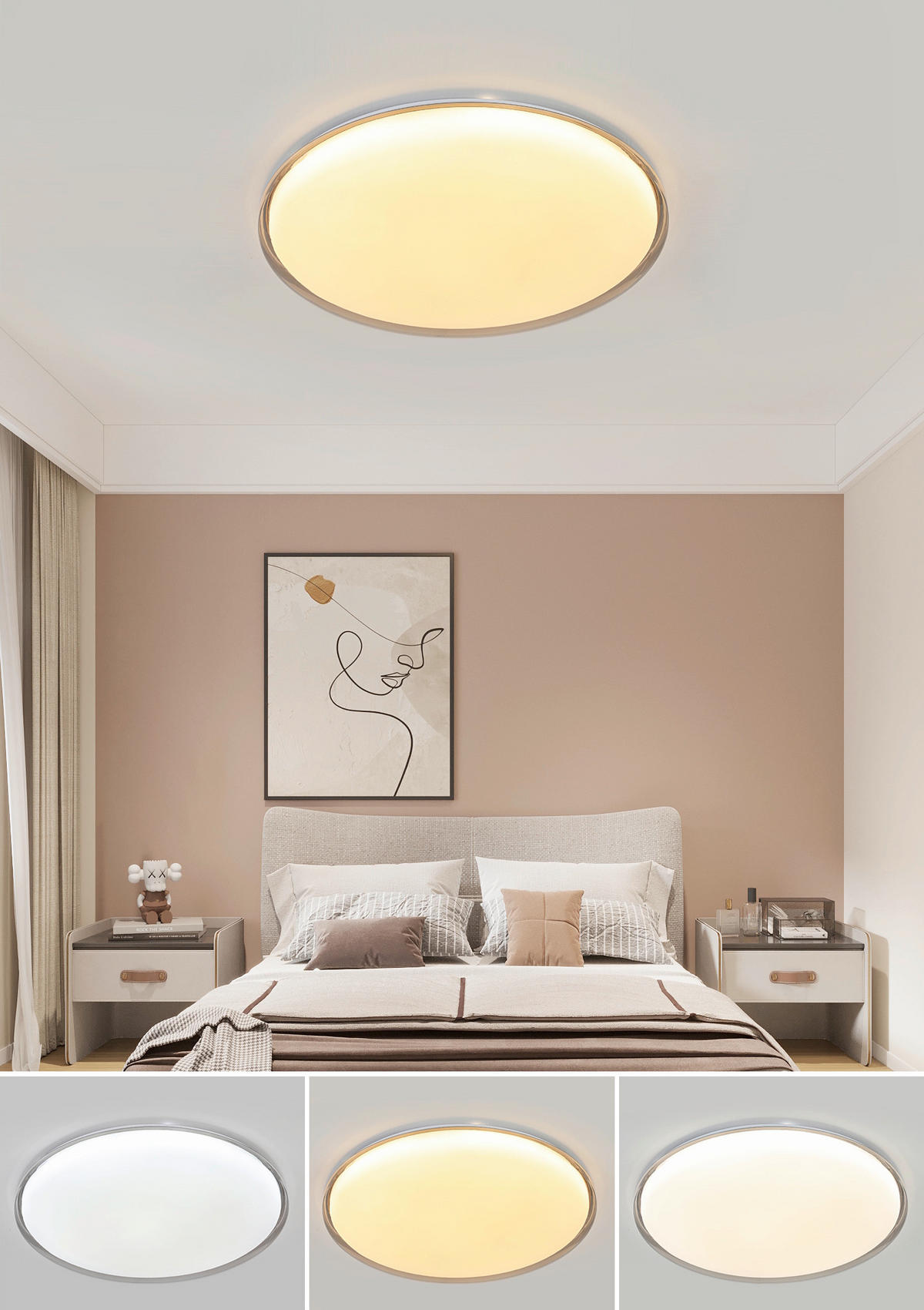 LED PLAFONJERA  - providno/bela, Trendi, metal/plastika (70/10cm) - Novel