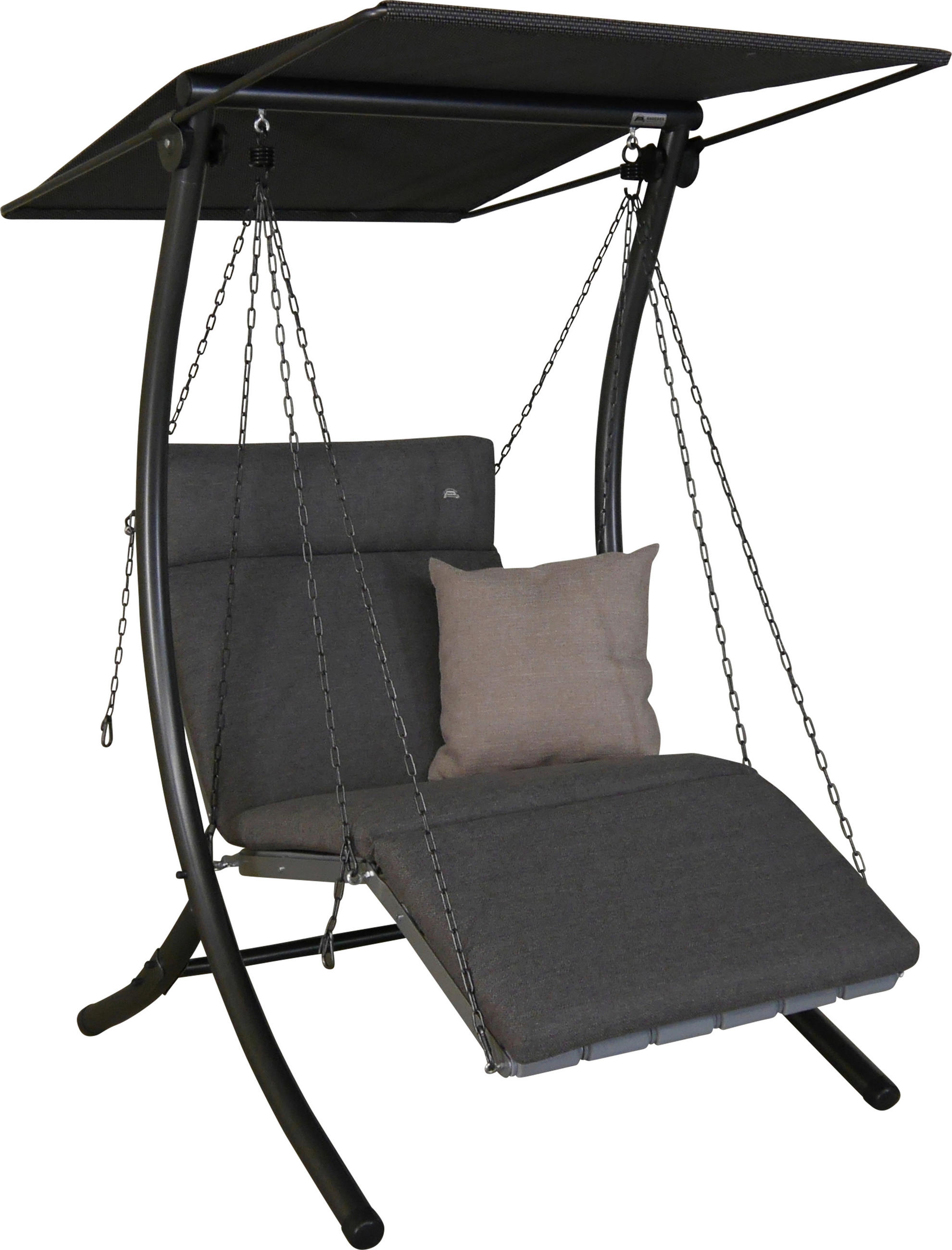 HOLLYWOODSCHAUKEL 100/160/145 cm  - Dunkelgrau/Anthrazit, Basics, Kunststoff/Textil (100/160/145cm) - Boxxx