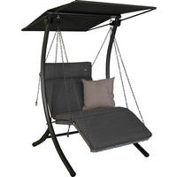 HOLLYWOODSCHAUKEL 100/160/145 cm  - Dunkelgrau/Anthrazit, Basics, Kunststoff/Textil (100/160/145cm) - Boxxx
