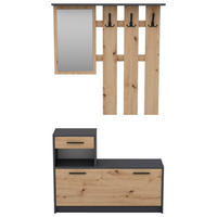GARDEROBE 2-teilig  in 97/190/25 cm  - Anthrazit/Eiche Artisan, Design, Holzwerkstoff/Kunststoff (97/190/25cm) - Livetastic