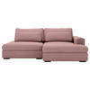 ECKSOFA in Cord Rosa  - Schwarz/Rosa, Design, Kunststoff/Textil (223/158cm) - Lomoco