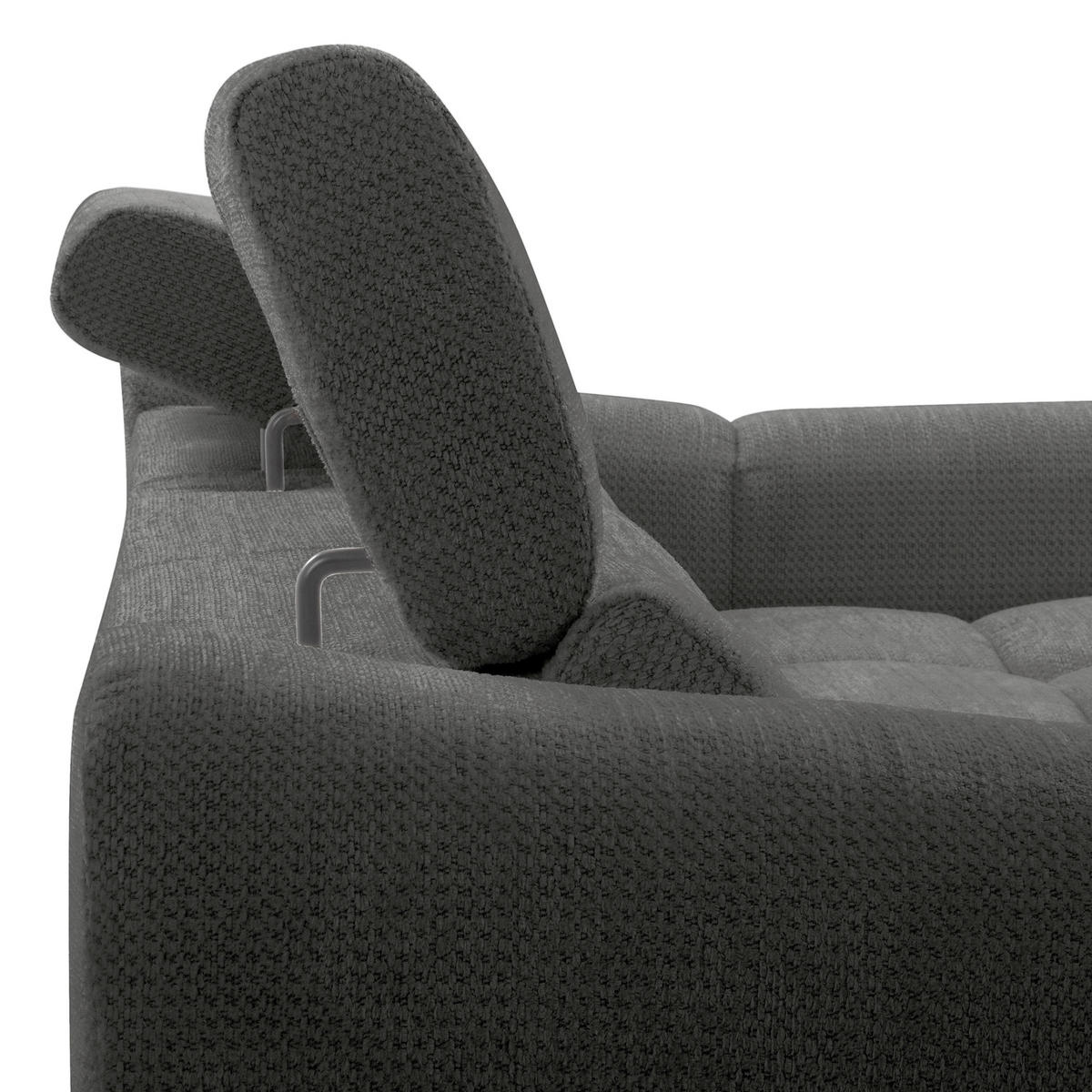 ECKSOFA  Webstoff Schwarz  - Schwarz, Design, Kunststoff/Textil (274/177cm) - Livetastic