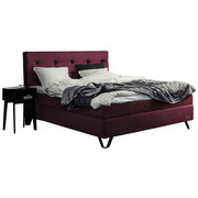 BOXSPRINGBETT 180/210 cm in Brombeere - Brombeere/Schwarz, KONVENTIONELL, Textil/Metall (180/210cm) - Jensen