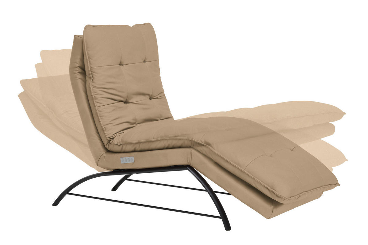 LIEGE Echtleder Hellbraun  - Hellbraun/Schwarz, Design, Leder/Metall (75/91/170cm) - Chilliano