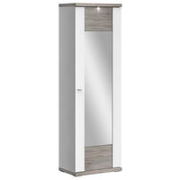 GARDEROBENSCHRANK  in 65/206,6/41,6 cm  - Chromfarben/Eichefarben, Design, Glas/Holzwerkstoff (65/206,6/41,6cm) - Xora