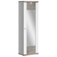 GARDEROBENSCHRANK  in 65/206,6/41,6 cm  - Chromfarben/Eichefarben, Design, Glas/Holzwerkstoff (65/206,6/41,6cm) - Xora