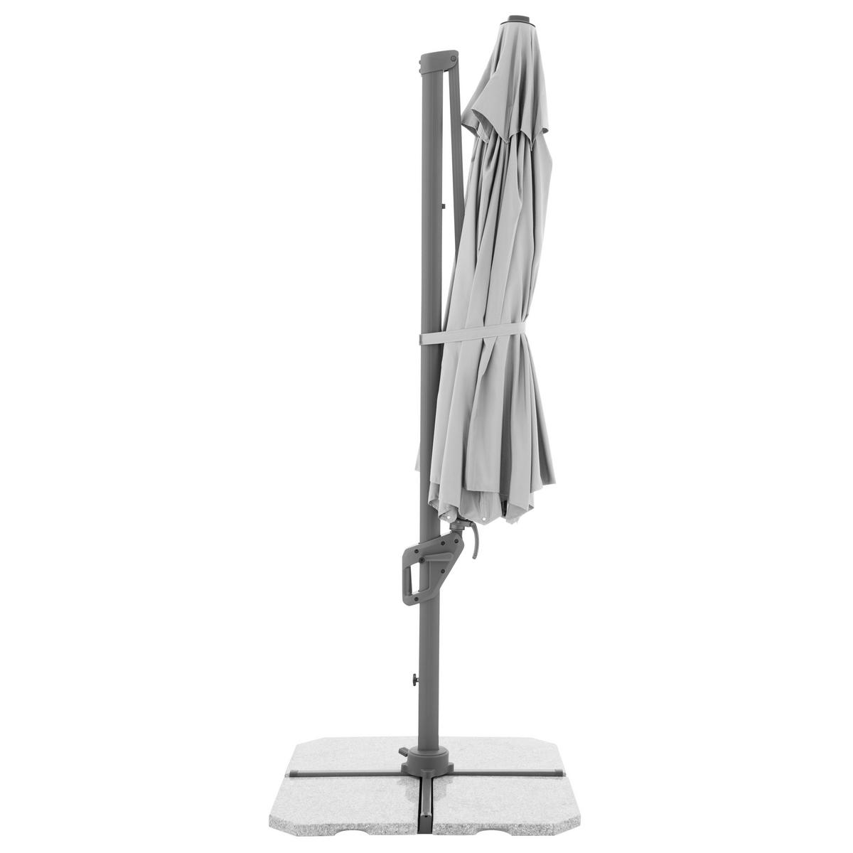 AMPELSCHIRM  350/350 cm  - Anthrazit/Hellgrau, Design, Textil/Metall (350/350cm) - Amatio