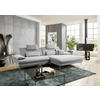 ECKSOFA in Webstoff Hellgrau  284/184 cm  - Hellgrau/Schwarz, Design, Textil/Metall (284/184cm) - Dieter Knoll