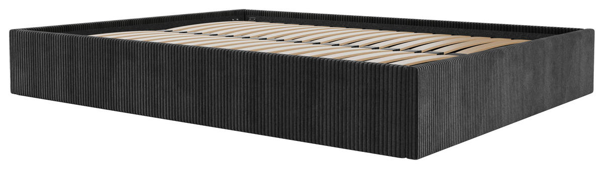 POLSTERBETT Lattenrost, Bettkasten 180/200 cm  in Schwarz  - Schwarz, Design, Holz/Textil (180/200cm) - Boxxx