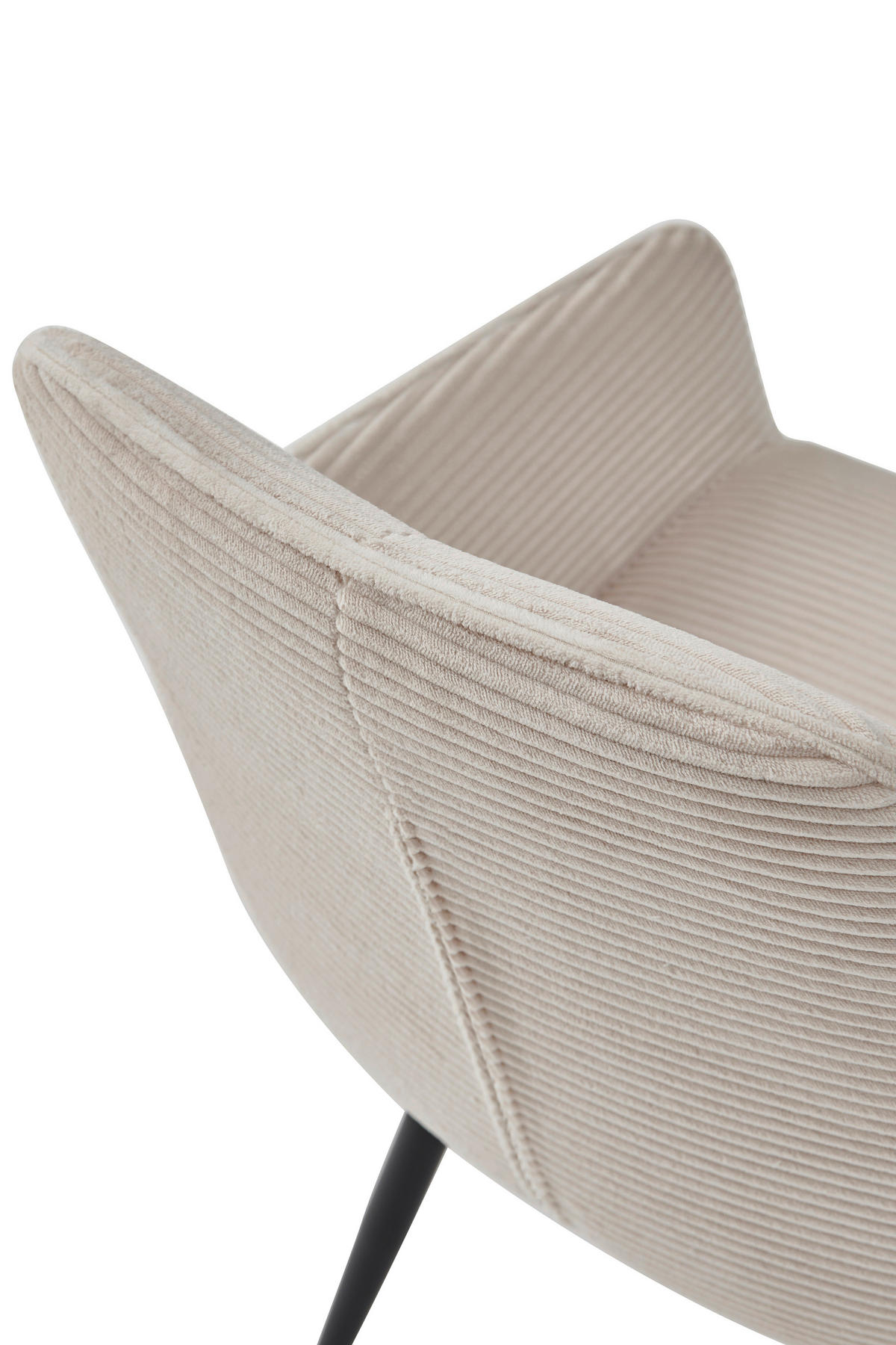 ARMLEHNSTUHL-SET 2 Stück  in Stahl Mikrofaser, Feincord  - Beige/Schwarz, MODERN, Textil/Metall (55/85/61cm) - MID.YOU