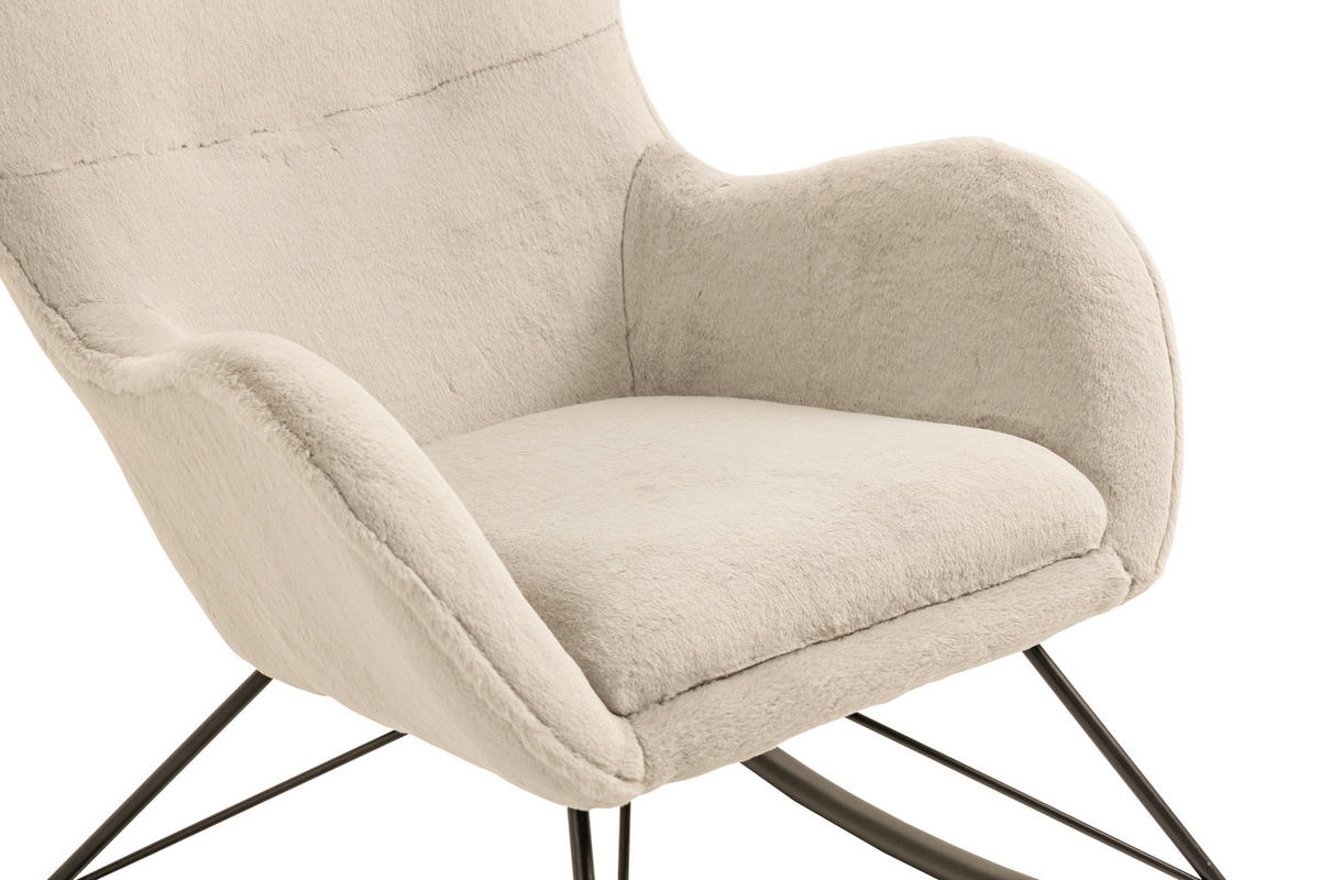 SCHAUKELSTUHL in Beige, Schwarz  - Beige/Schwarz, MODERN, Textil/Metall (70/102/94cm) - Livetastic