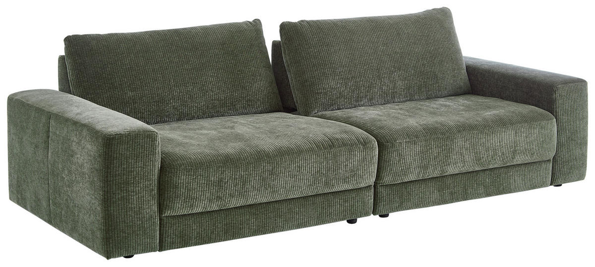 BIGSOFA in Chenille, Jacquard Dunkelgrün  - Dunkelgrün/Schwarz, Design, Kunststoff/Textil (270/83/125cm) - Niels Andersson