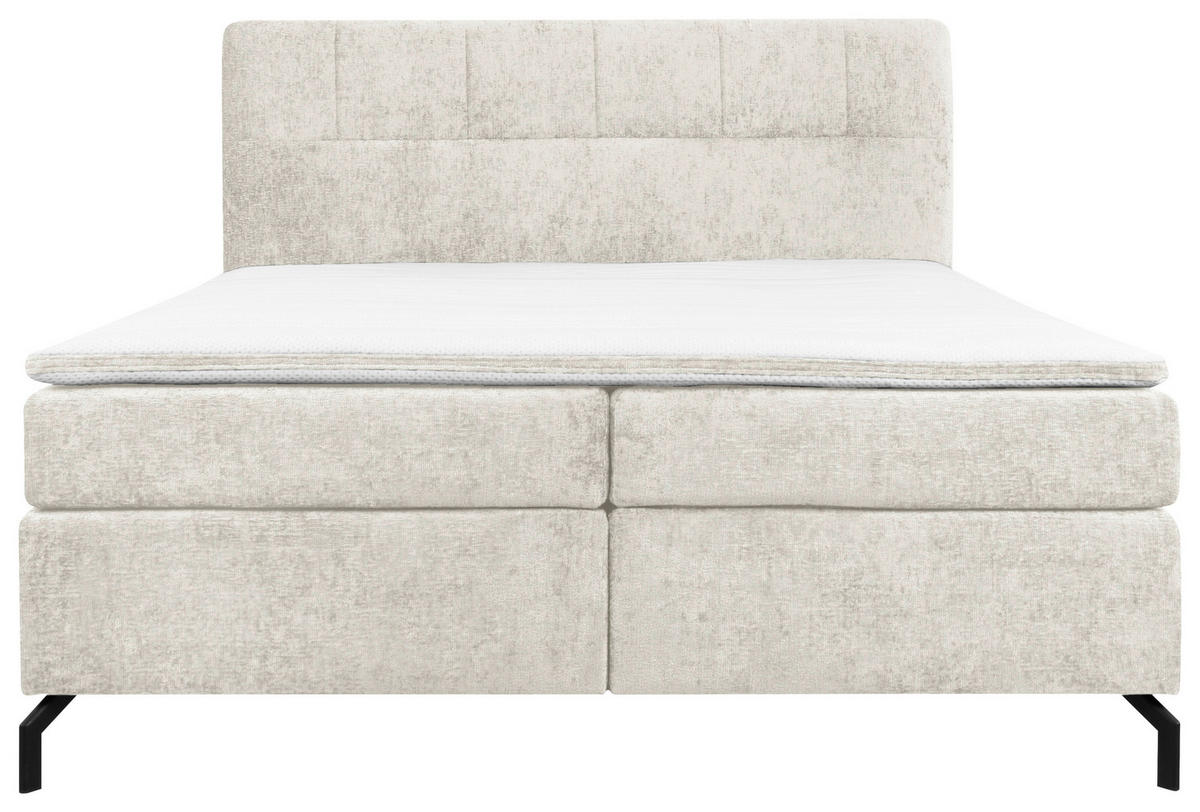 BOXSPRINGBETT 180/200 cm  in Greige  - Greige/Schwarz, Design, Textil/Metall (180/200cm) - Esposa