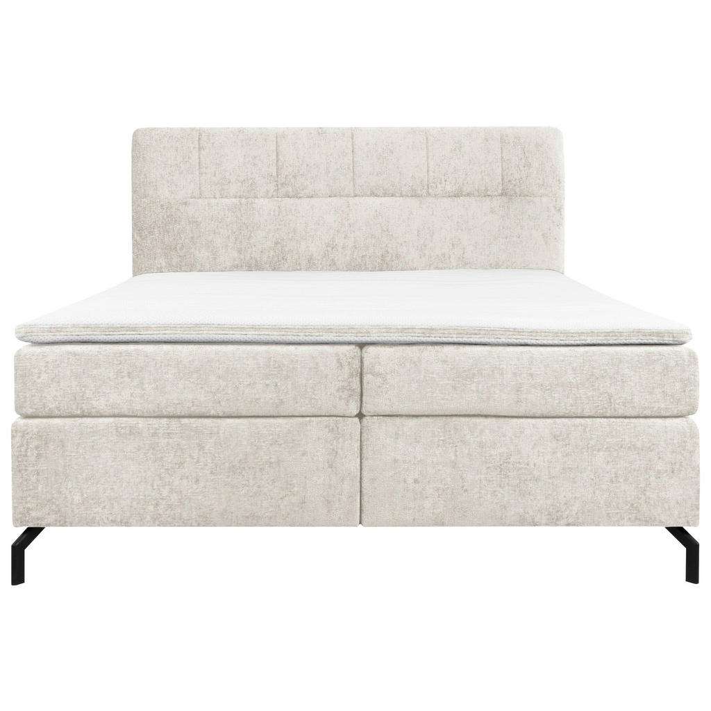 Thumbnail - Esposa Boxspringbett, Greige, Textil, H3, Höhe ca. 17 cm, 160x200 cm, Stoffauswahl, Topper durchgehend, Matratze in vers...