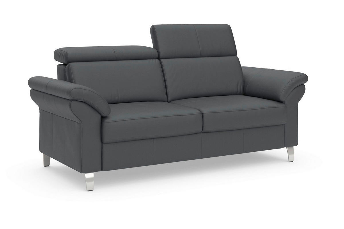 3-SITZER-SOFA ARNGAST E Echtleder Schwarz  - Chromfarben/Schwarz, Basics, Leder/Metall (186/84/93cm) - Sit & More