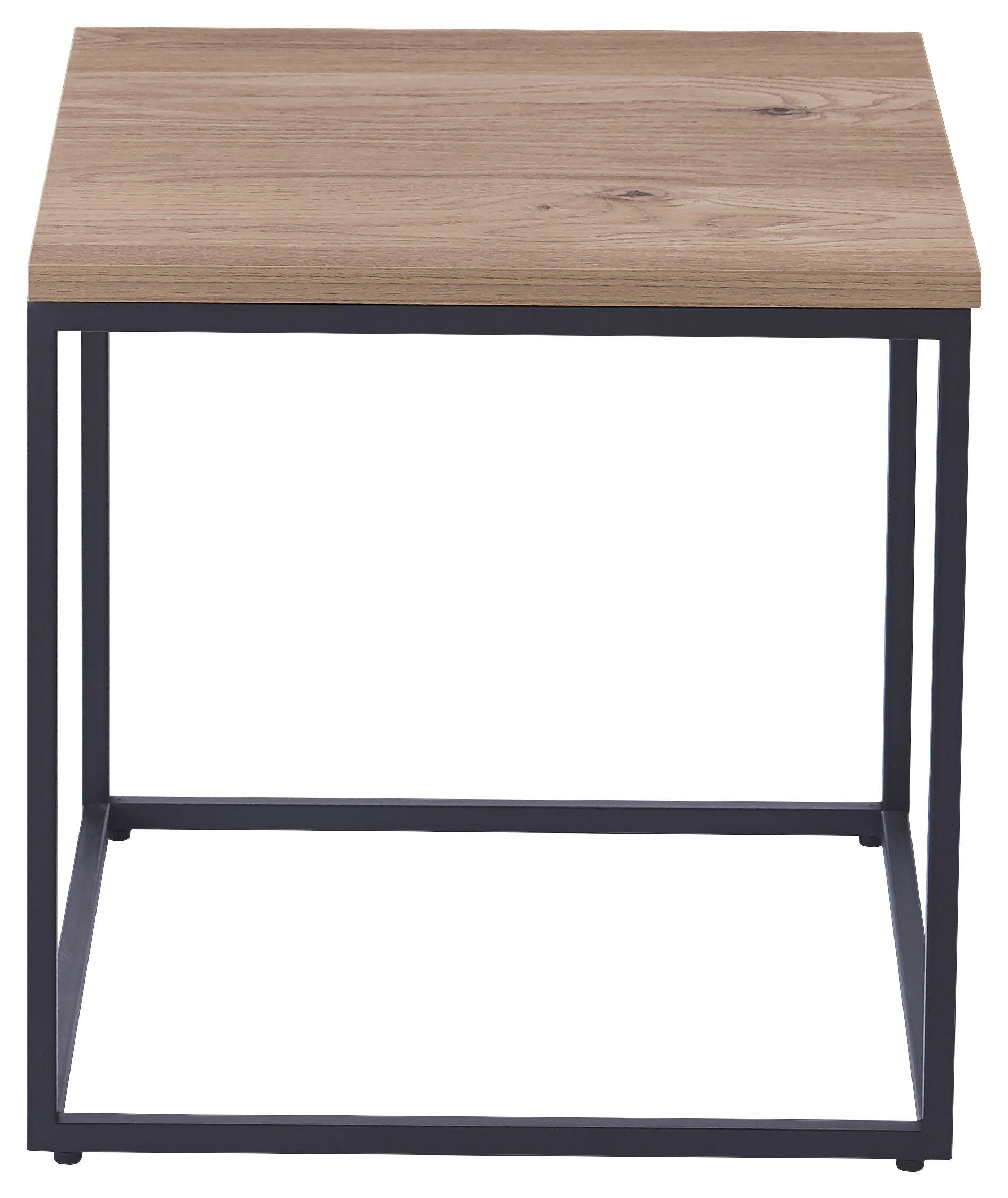 COUCHTISCH 45/45/45 cm quadratisch Naturfarben, Schwarz  - Schwarz/Naturfarben, Design, Holzwerkstoff/Metall (45/45/45cm) - Ti'me