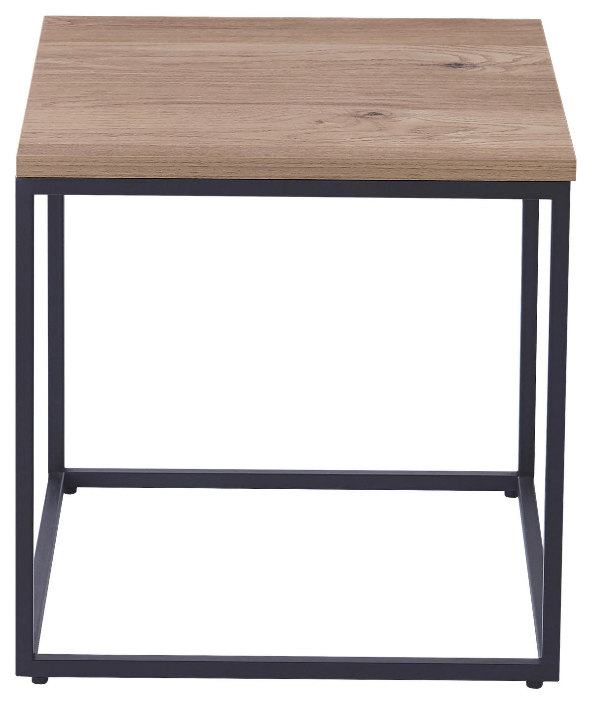 COUCHTISCH 45/45/45 cm quadratisch Naturfarben, Schwarz  - Schwarz/Naturfarben, Design, Holzwerkstoff/Metall (45/45/45cm) - Ti'me