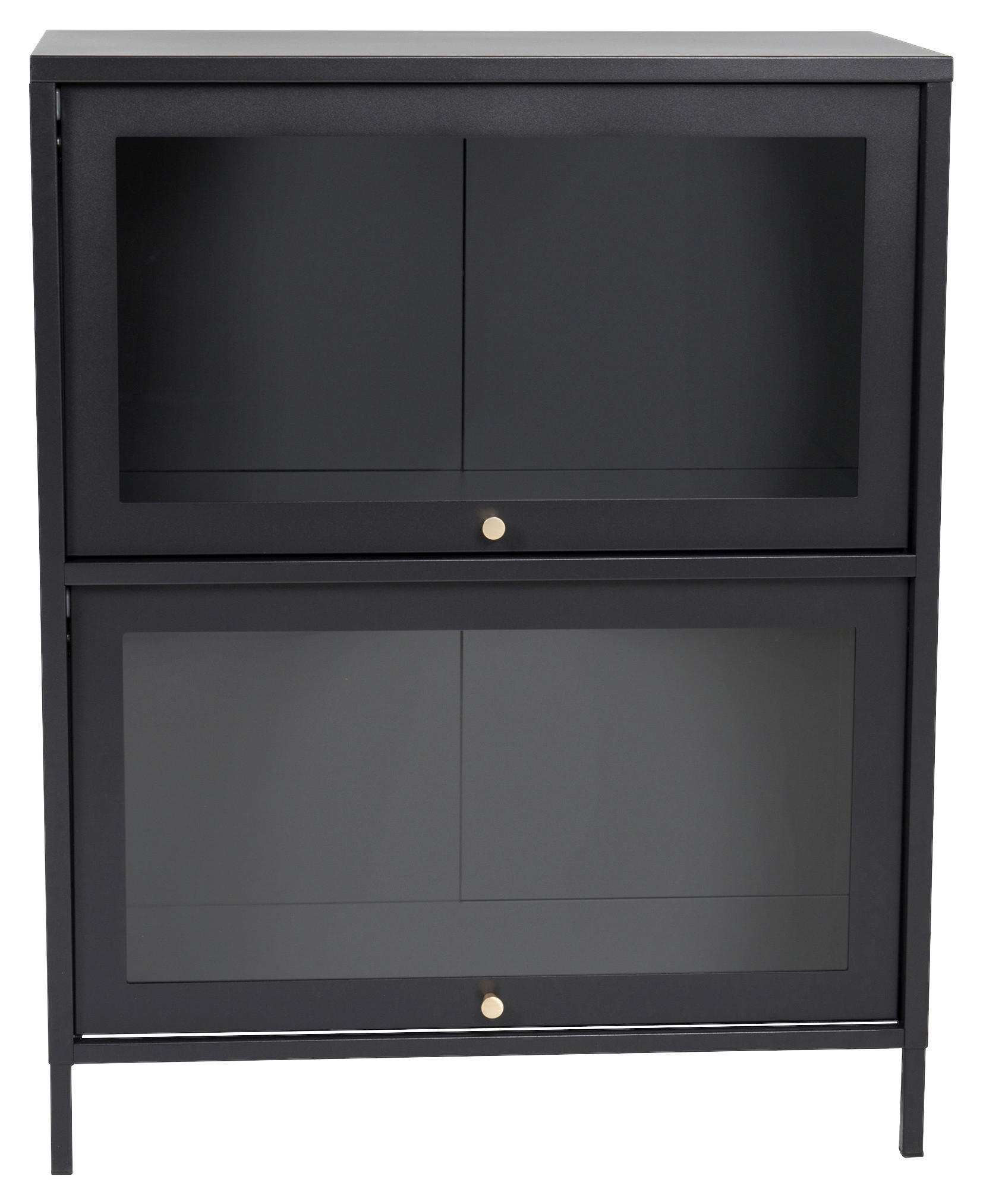 SIDEBOARD 80/100/40 cm  - svart, Design, metall/glas (80/100/40cm) - Livetastic