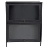 SIDEBOARD 80/100/40 cm  - svart, Design, metall/glas (80/100/40cm) - Livetastic