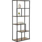 REGAL Naturfarben, Schwarz  - Schwarz/Naturfarben, Basics, Holzwerkstoff/Metall (70/170/33cm) - Xora