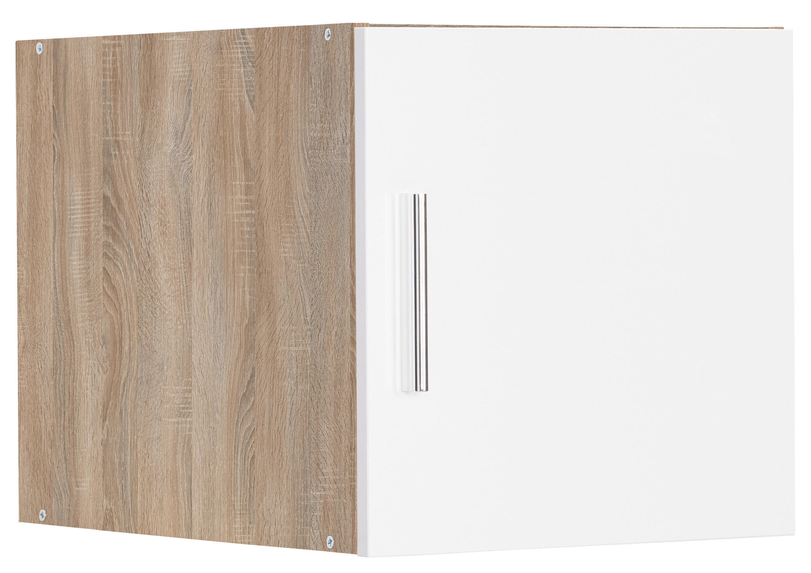 Xora Aufsatzschrank Eiche, Weiß Hochglanz 40x40x40 cm