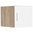 AUFSATZSCHRANK 45/40/40 cm   - Chromfarben/Eichefarben, Design, Holzwerkstoff/Kunststoff (45/40/40cm) - Xora