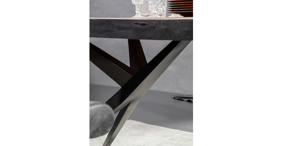 ESSTISCH in Holz, Metall 200/100/76 cm - Schwarz/Akaziefarben, Design, Holz/Metall (200/100/76cm) - Landscape