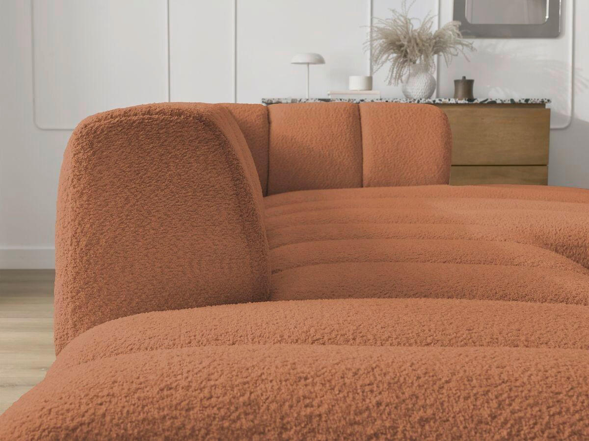 ECKSOFA  ANNECY Orange Bouclé  - Schwarz/Orange, MODERN, Kunststoff/Textil (262/170cm)