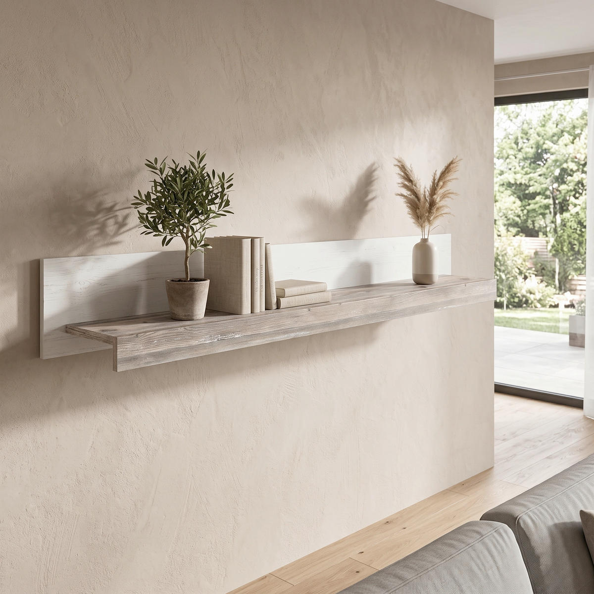 WANDBOARD Holzwerkstoff Pinienfarben, Hellbraun  - Hellbraun/Pinienfarben, Design, Holzwerkstoff (150/20/20cm) - MID.YOU