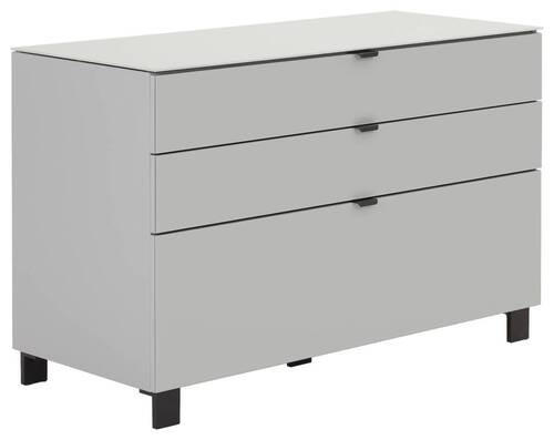 SIDEBOARD 110,1/73,1/52,5 cm  in Grau, Hellgrau  - Hellgrau/Schwarz, Design, Glas/Holzwerkstoff (110,1/73,1/52,5cm) - Hom`in