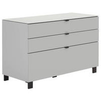 SIDEBOARD 110,1/73,1/52,5 cm  in Grau, Hellgrau  - Hellgrau/Schwarz, Design, Glas/Holzwerkstoff (110,1/73,1/52,5cm) - Hom`in