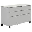 SIDEBOARD Grau, Hellgrau Befestigungsmaterial, Abdeckplatte  - Hellgrau/Schwarz, Design, Glas/Holzwerkstoff (110,1/73,1/52,5cm) - Hom`in