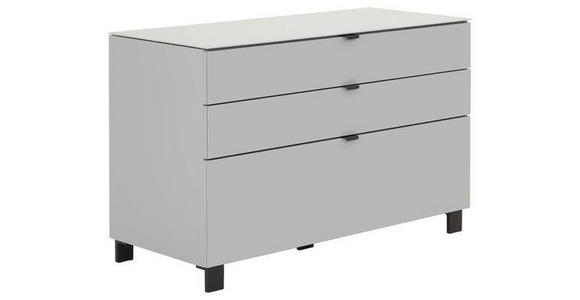 SIDEBOARD Grau, Hellgrau Befestigungsmaterial, Abdeckplatte  - Hellgrau/Schwarz, Design, Glas/Holzwerkstoff (110,1/73,1/52,5cm) - Hom`in