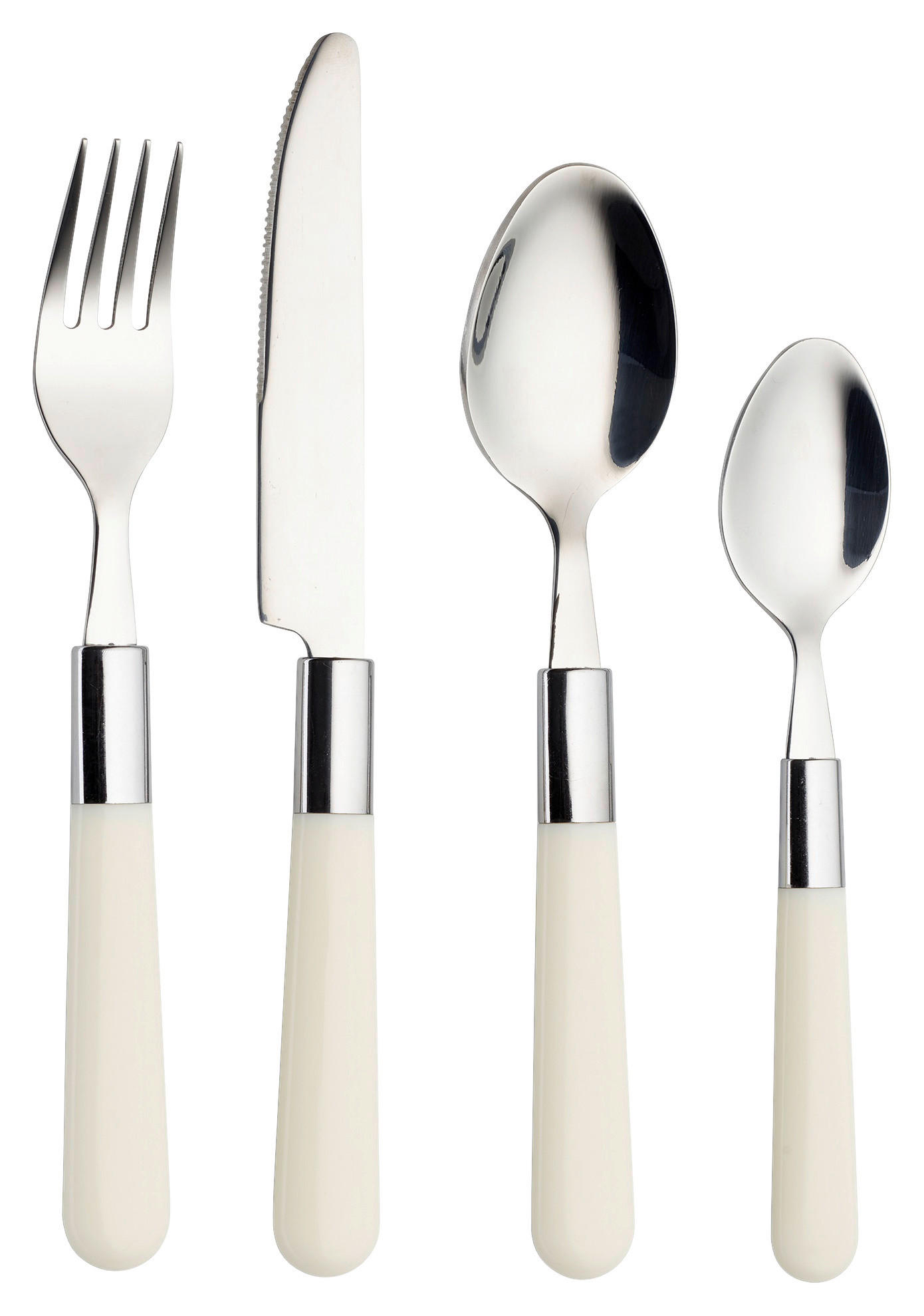 BESTECKSET  16-teilig  - Creme, Design, Kunststoff/Metall - Echtwerk