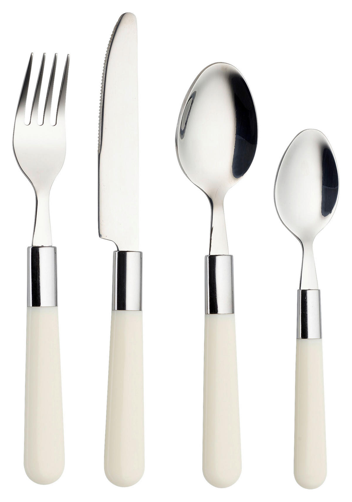 BESTECKSET  16-teilig  - Creme, Design, Kunststoff/Metall - Echtwerk