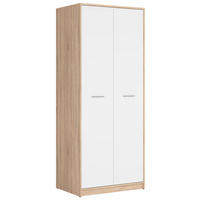 DREHTÜRENSCHRANK 80/197/54,5 cm,  in Weiß, Sonoma Eiche, 2 Tür(en)  - Silberfarben/Weiß, MODERN, Holzwerkstoff/Kunststoff (80/197/54,5cm) - Livetastic